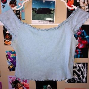 Blue off the shoulder